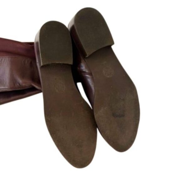 Michael Kors Brown Leather Over-the-Knee Boots 9½M – Stretch Insert on Back Calf - Picture 5 of 11